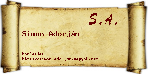 Simon Adorján névjegykártya