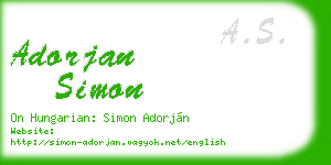 adorjan simon business card